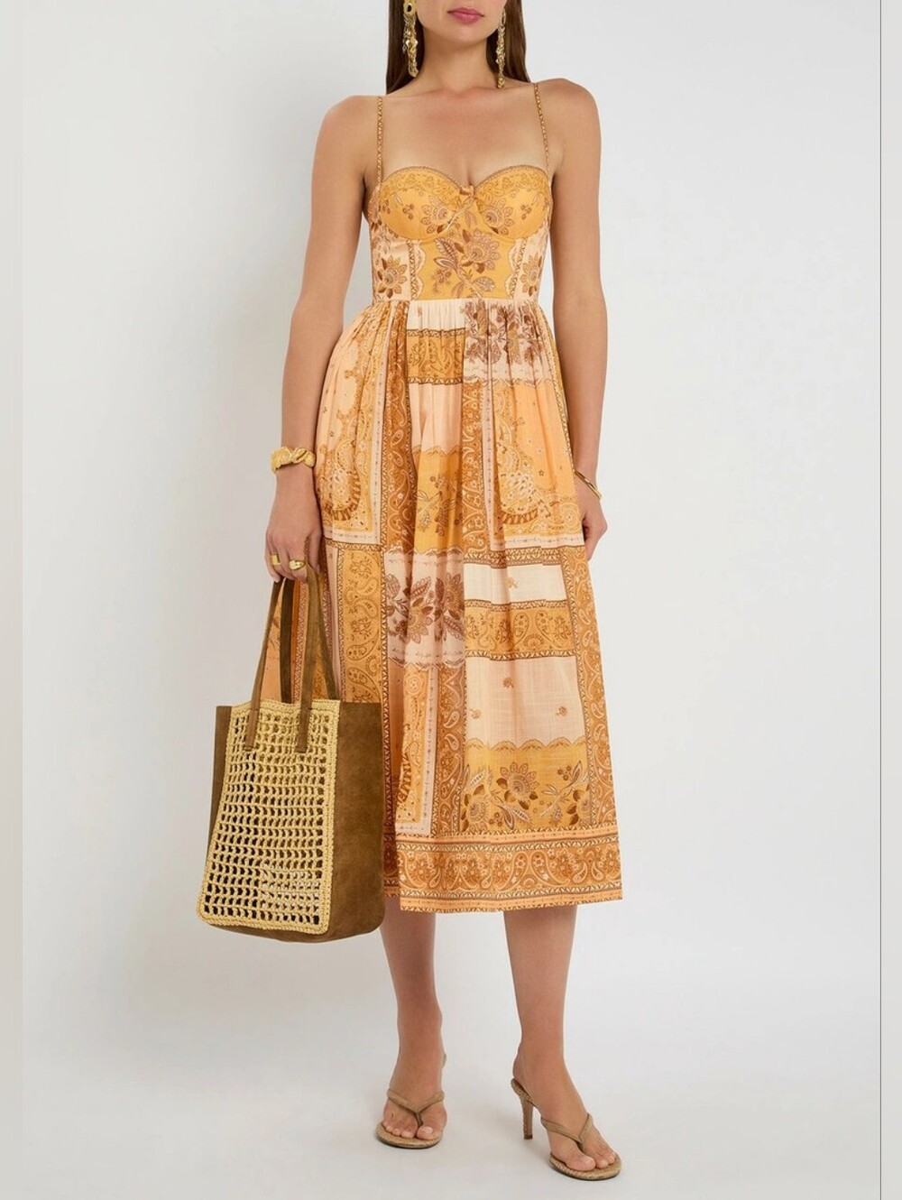 NWT ZIMMERMANN LUCKY CORSET MIDI DRESS